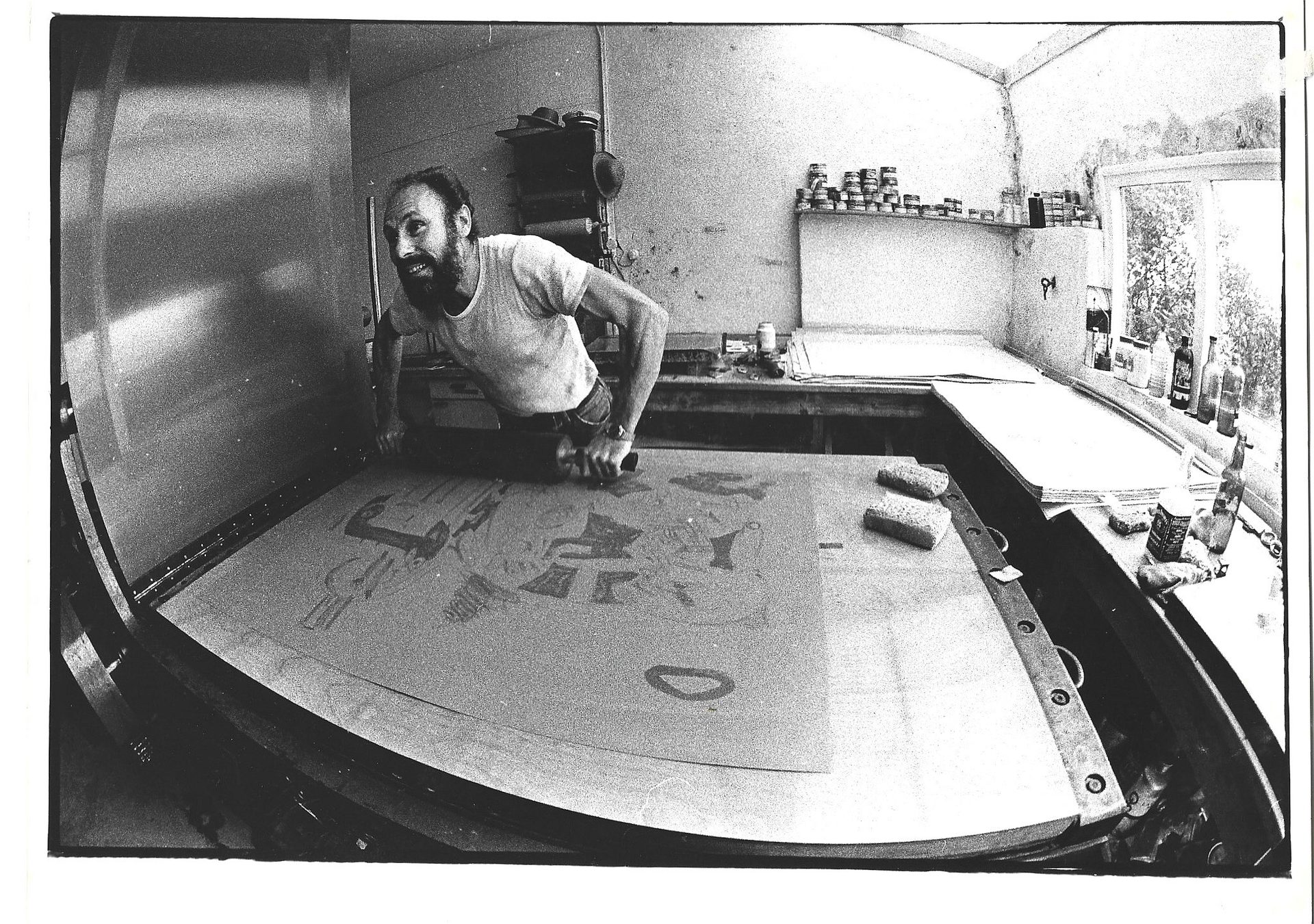 Friesland workshop, working on Lucebert Plate 6