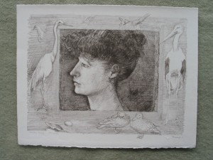 Portrait of womens Profile (with birds)