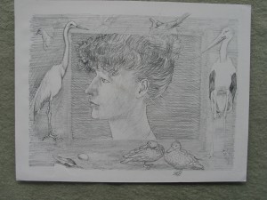  Portrait of womens profile (with birds lighter tone)