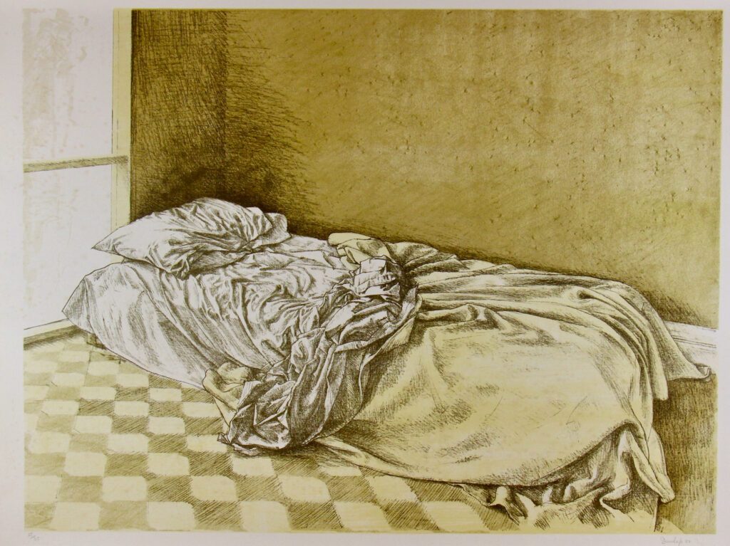 Sleep 1 Empty bed - 1988 75x56cm – Brian Dunlop
