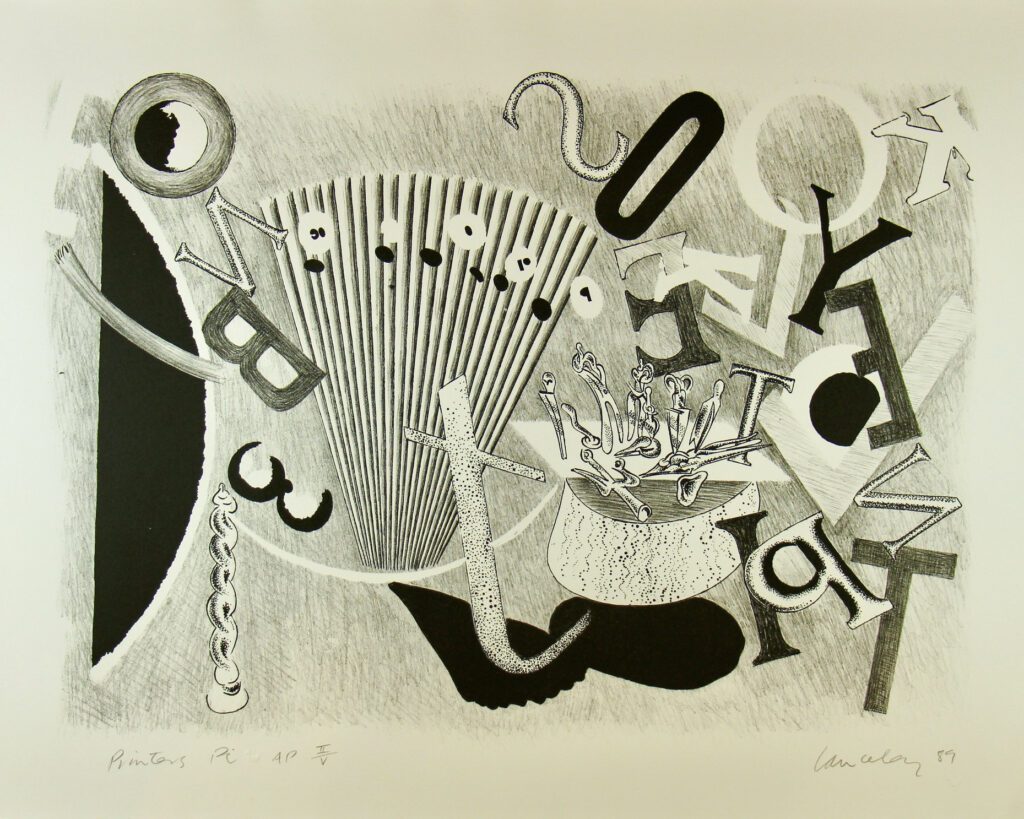 Printers Pi - 1985 50x65cm – Colin Lanceley