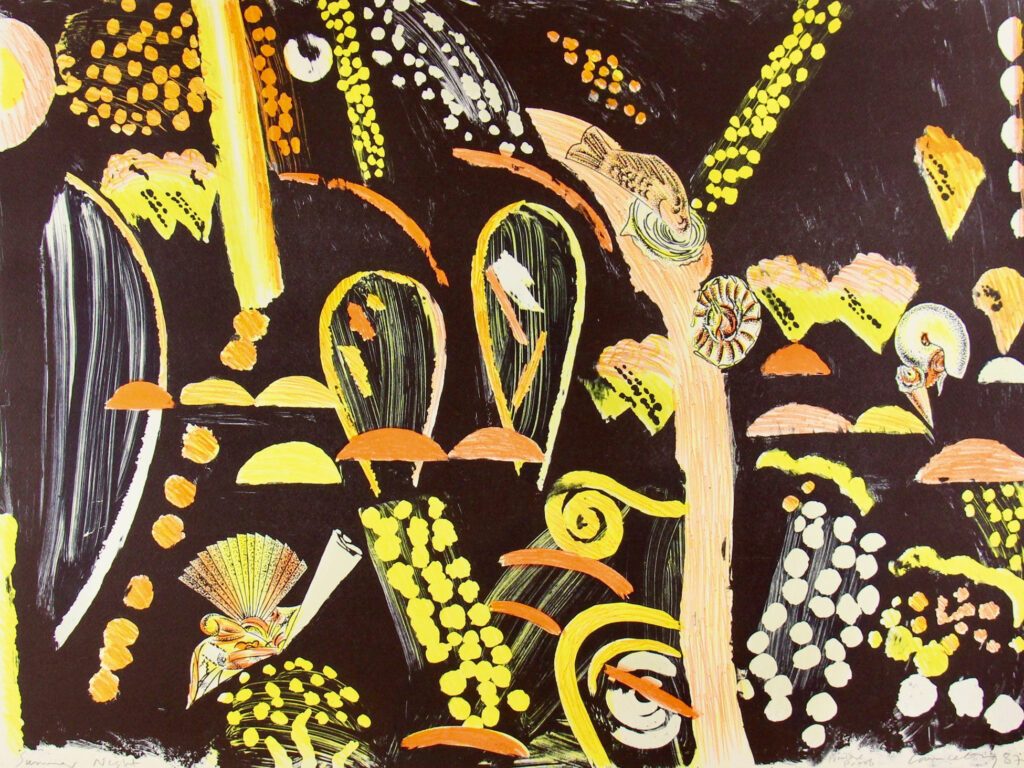 Summer Night Nocturnal garden - 57x76cm – Colin Lanceley