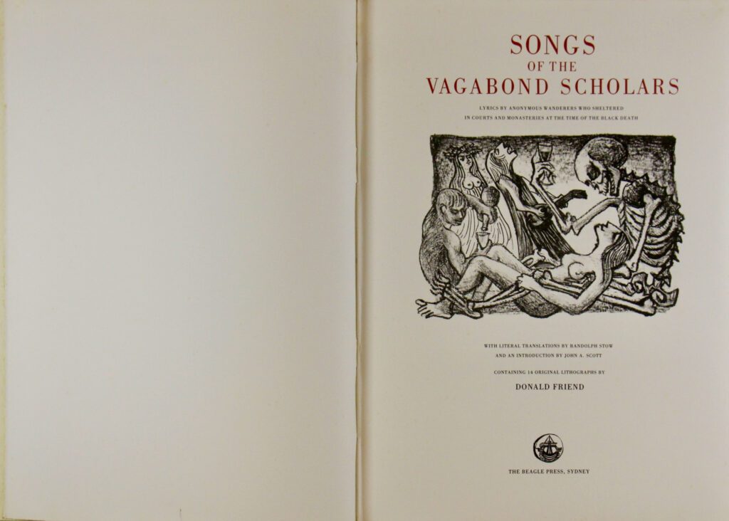 Songs of the Vagabond Scholars Title Page - 46x33cm page size – Donald Friend