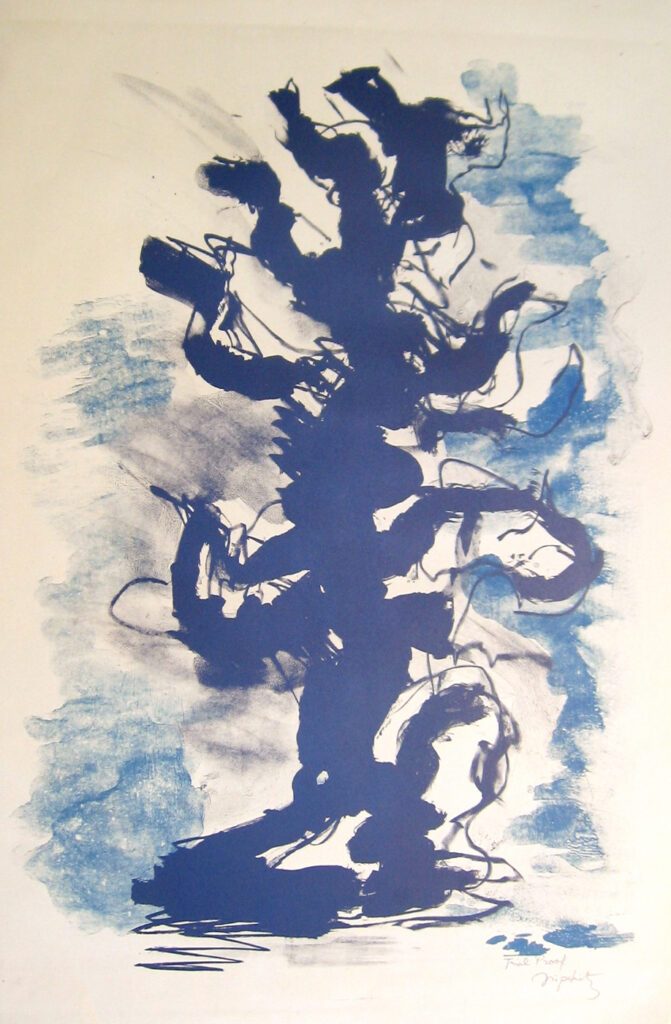 Sculptural Form (Blue) - 91x60cm – Jacques Liptchitz