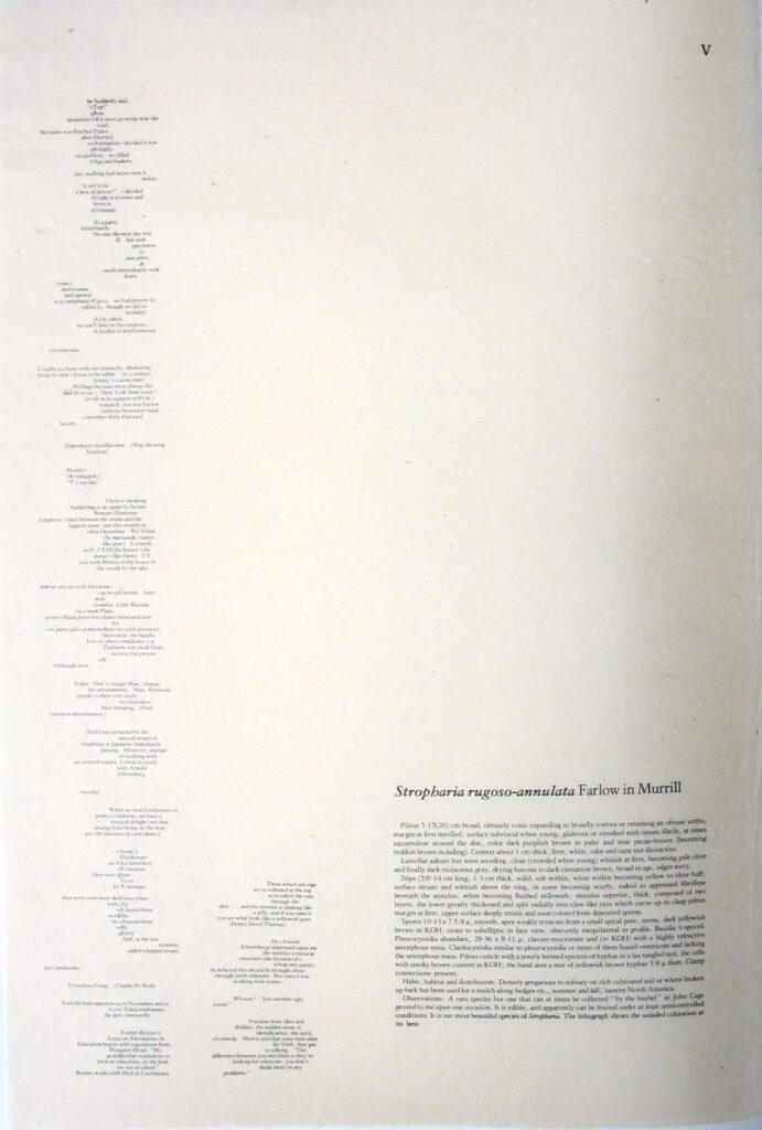 Mushroom Book Page 5 Writing – John Cage