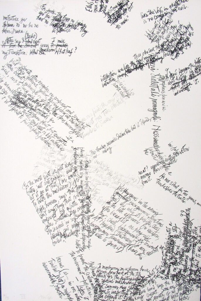 Mushroom Book Page 7 (John Cage Writing) – John Cage