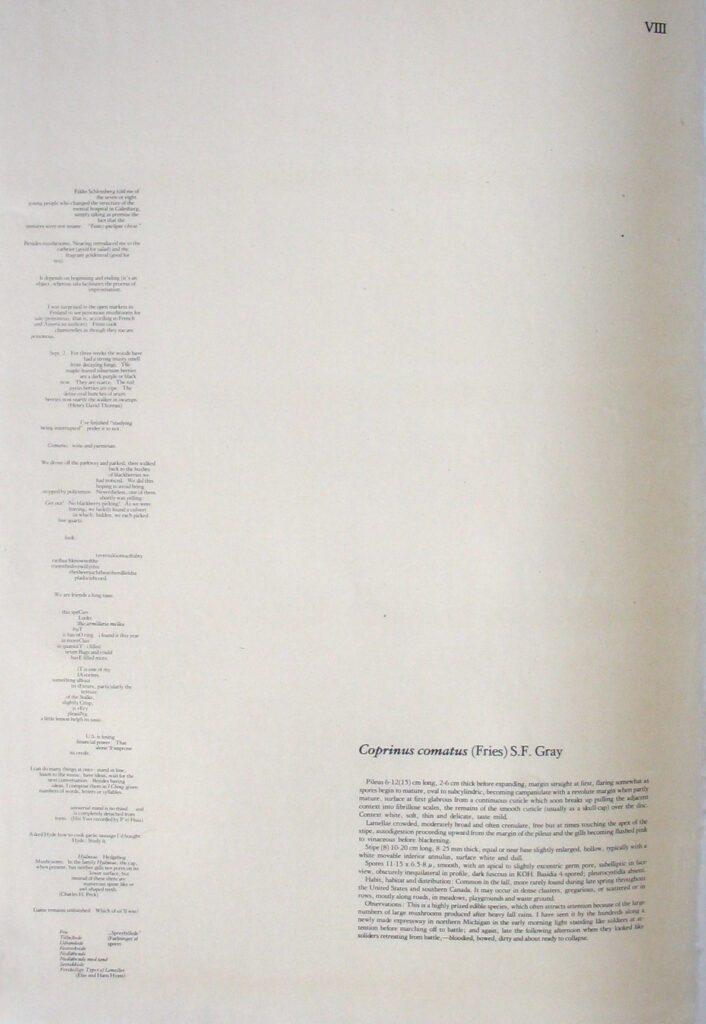 Mushroom Book Page 8 Writing – John Cage