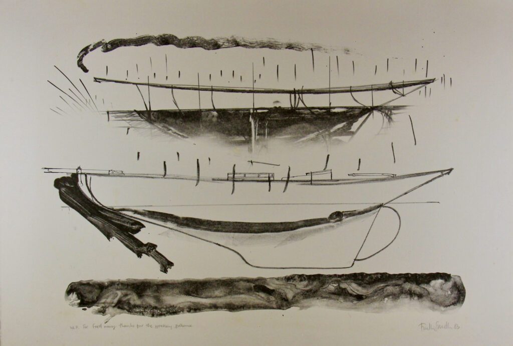 Bottle Boat dedicated to Fred - 57x76cm – John Firth-Smith