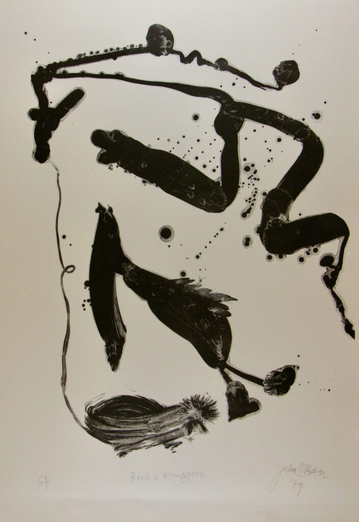 Bird and Kangaroo (set no 3) Down Under - 92x64cm – John Olsen