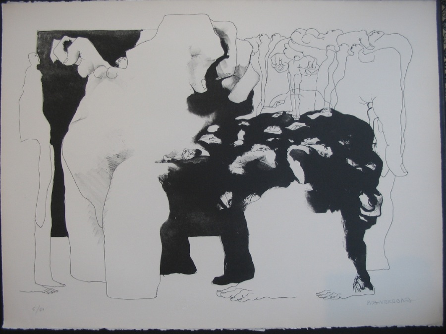 Joseph Planarbona (Spanish) 57x76cm. Bl & Wht