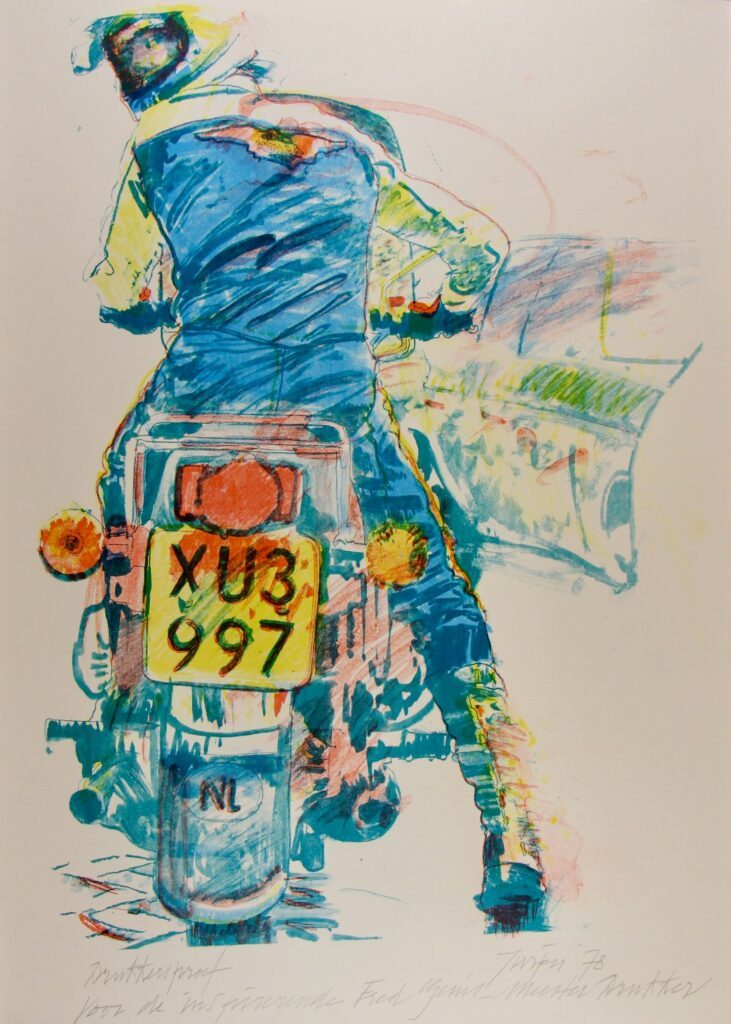 On Bike - Motorcycle Series 63x90cm – Jurjen De Haan