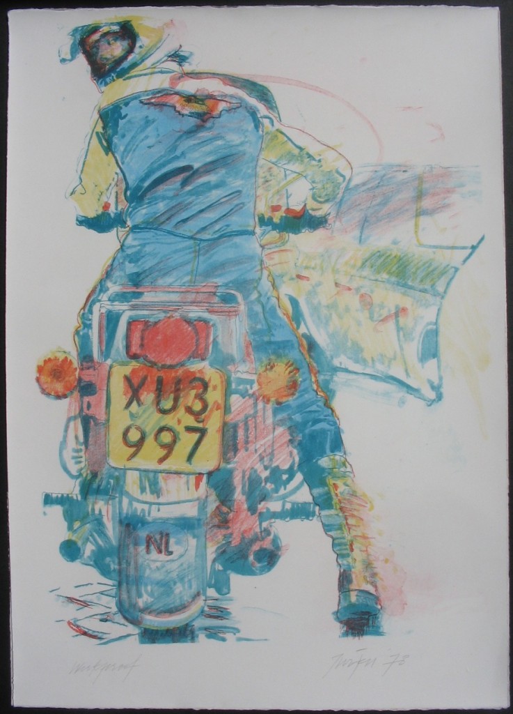 Motorcycle series 4.
Looking back  63x90cm