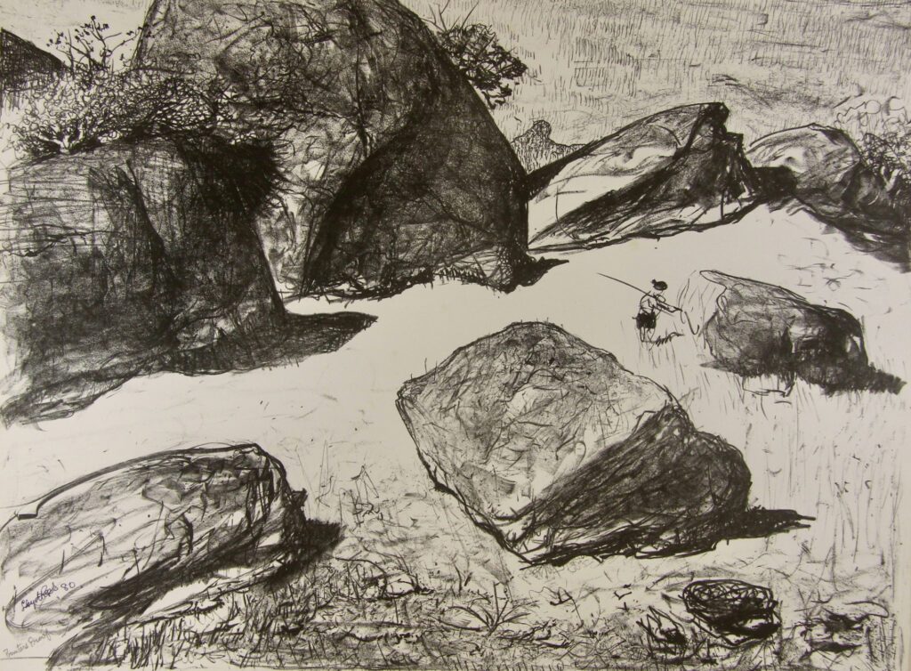 Boulders at Werri Beach 1 - 76x56cm – Lloyd Rees