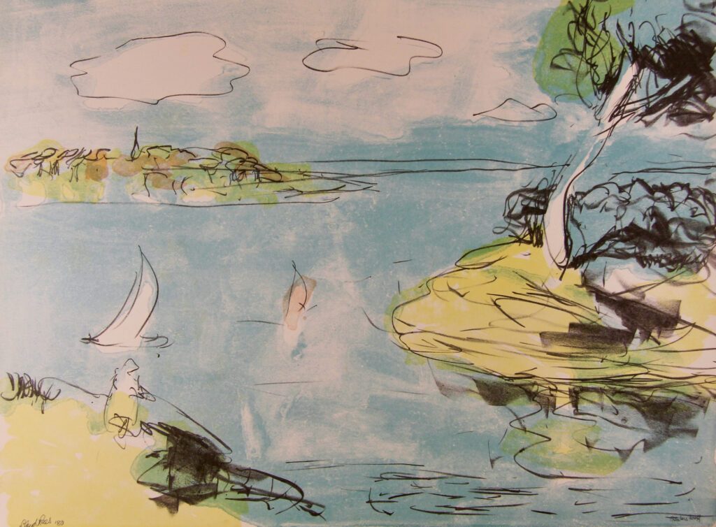 Breezy Day, Lane Cover River - 1980 65x50cm – Lloyd Rees