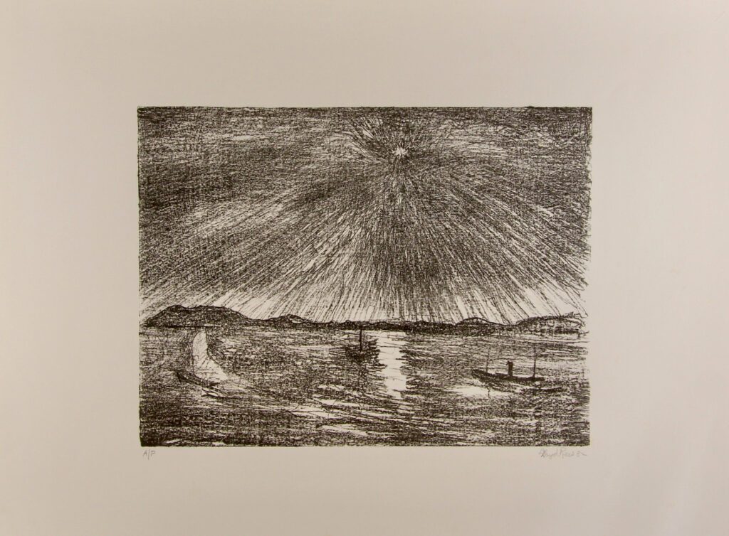 The Evening Star, Hobart 64 - 1982 50x66cm – Lloyd Rees