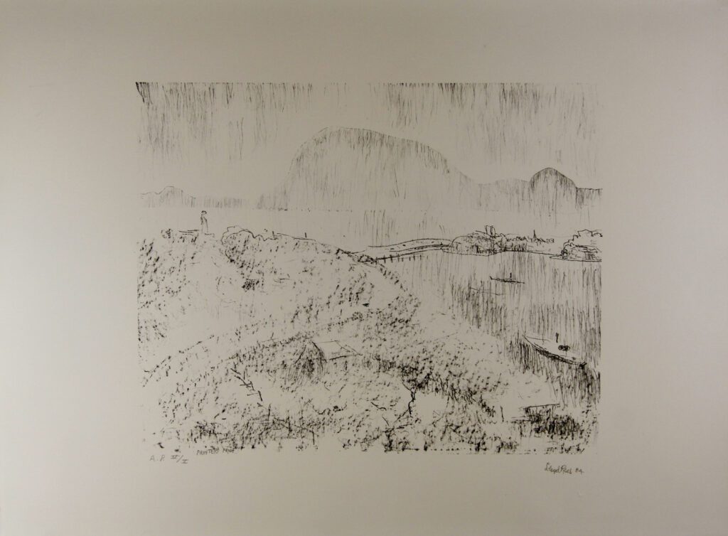 Untitled 92 (The Derwent Towards Tasman Bridge Hobart) - 38x48cm – Lloyd Rees