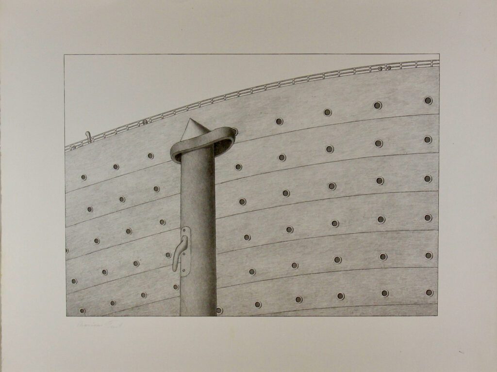 White Sea Ship and Pole - Black and White – Marius Fruit