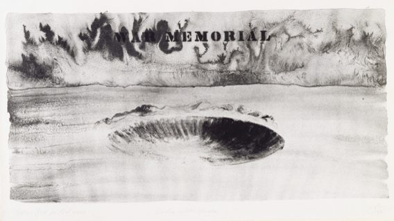Five War Memorials (Crater with smoke) - 70x110cm – Robert Morris