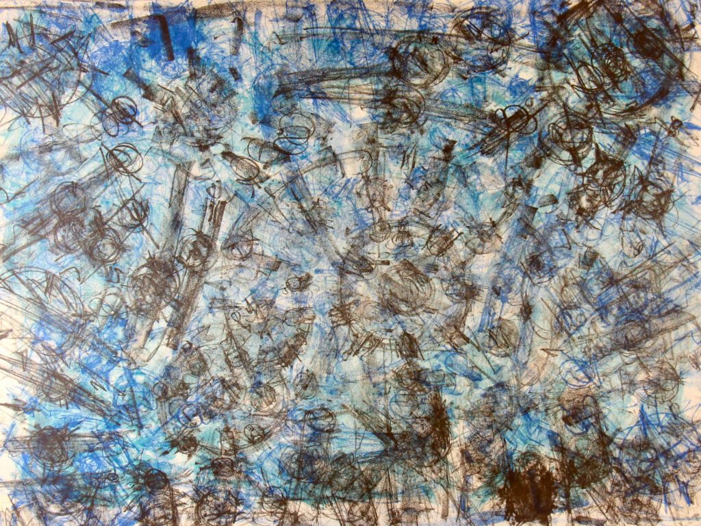 Untitled 9 blue squiggle – Roger Kemp