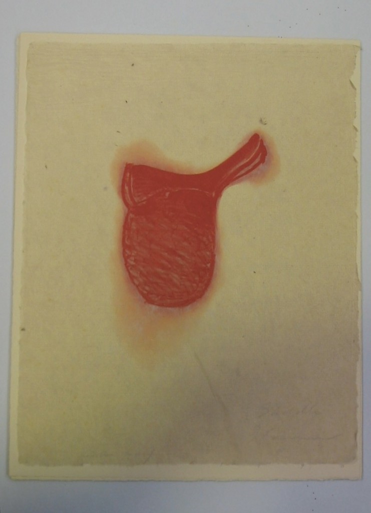 Saddle red with bulberry paper cover