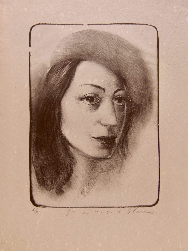 Jane With Hat 1 Grey Paper and Slate 1 – Tim Storrier