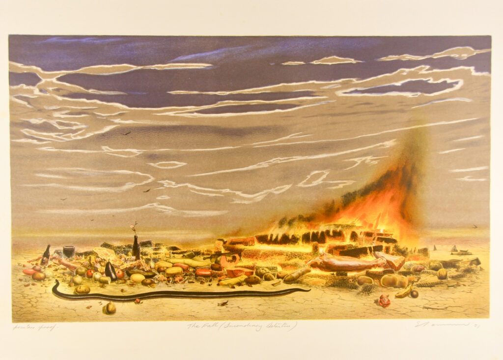 The Fall (Incendiary Detritus) - 57x76cm – Tim Storrier